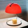 Bedroom Simple Glass Dome Shade Metal Curved Table Lamp Image - 6