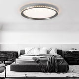 Bedroom Simple Grey Round Flush Mount Ceiling Light Image - 2