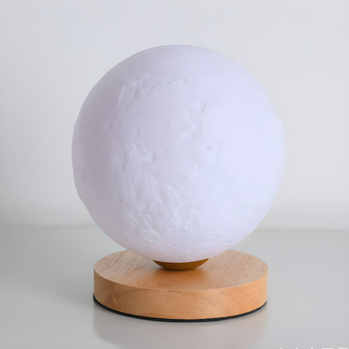 Bedroom Simple Moon Shape LED Wooden Base Table Lamp Image - 11