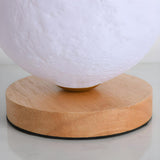 Bedroom Simple Moon Shape LED Wooden Base Table Lamp Image - 13