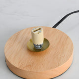 Bedroom Simple Moon Shape LED Wooden Base Table Lamp Image - 14