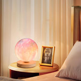 Bedroom Simple Moon Shape LED Wooden Base Table Lamp Image - 17