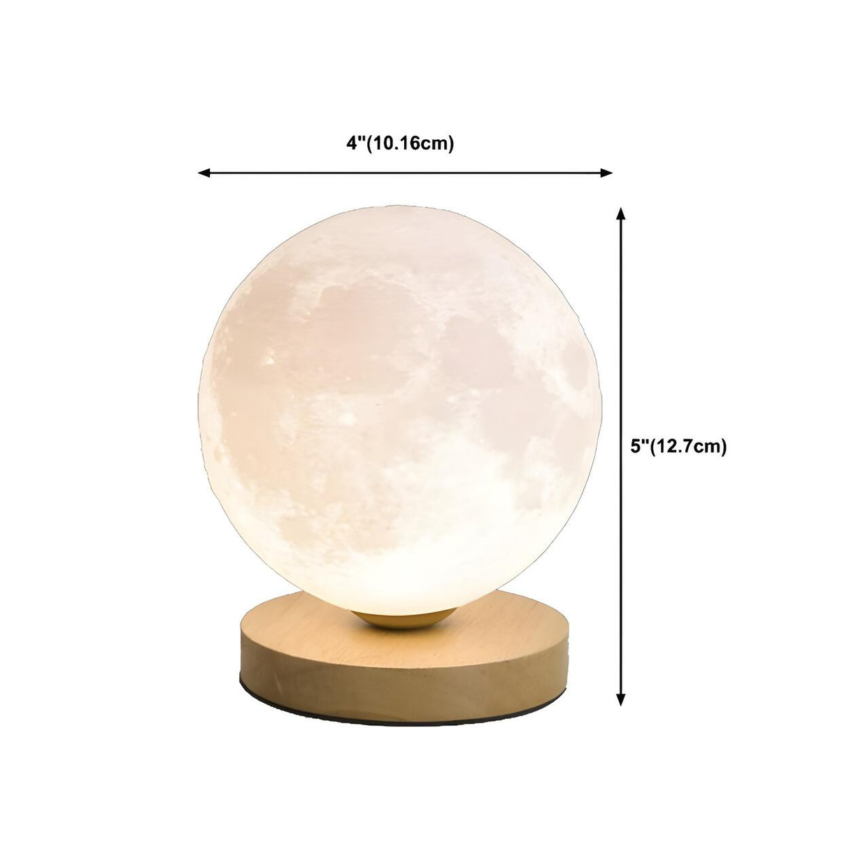 Bedroom Simple Moon Shape LED Wooden Base Table Lamp Image - 20