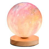 Bedroom Simple Moon Shape LED Wooden Base Table Lamp Image - 7