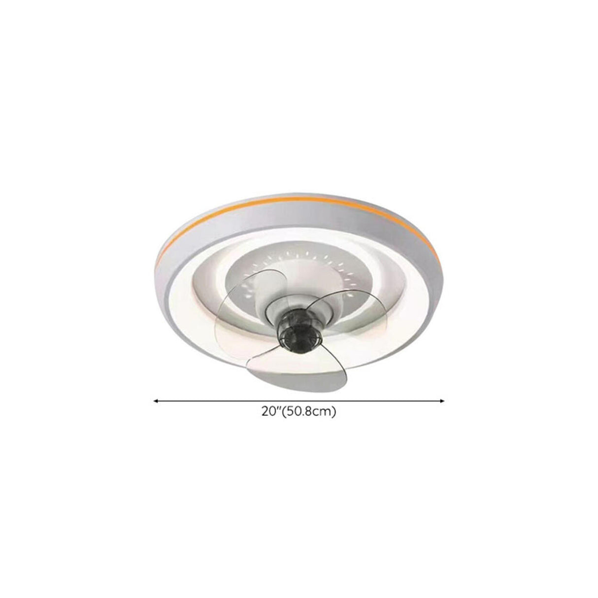 Bedroom Simple Round Flush Mount Ceiling Fan with Light 