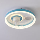 Bedroom Simple Round Modern 7 Blades Ceiling Fan Light Image - 11