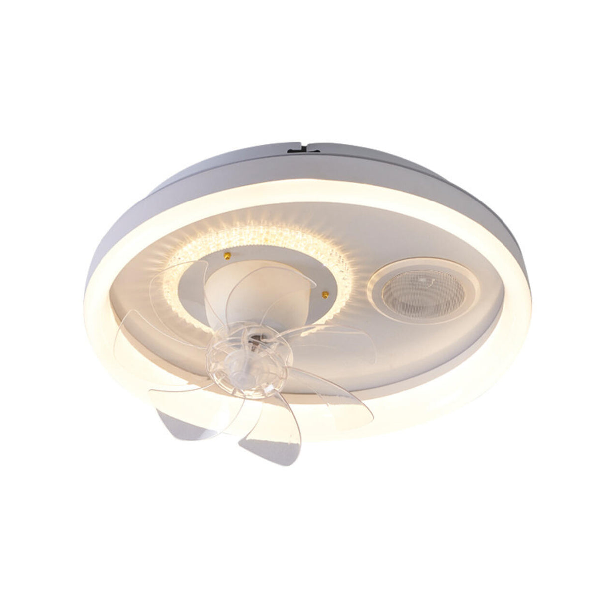 Bedroom Simple Round Modern 7 Blades Ceiling Fan Light Image - 8