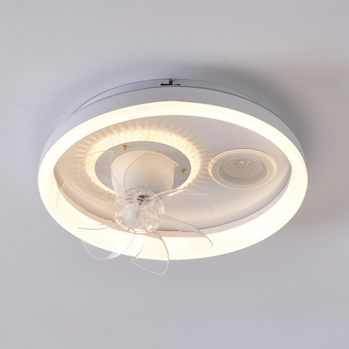 Bedroom Simple Round Modern 7 Blades Ceiling Fan Light Image - 9