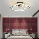 Bedroom Simple Stylish Flower Ceiling Fan with Light Image - 1