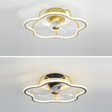 Bedroom Simple Stylish Flower Ceiling Fan with Light Image - 10