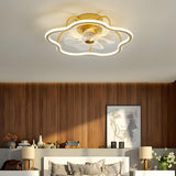 Bedroom Simple Stylish Flower Ceiling Fan with Light Image - 15