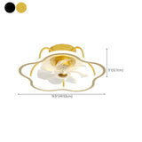 Bedroom Simple Stylish Flower Ceiling Fan with Light #size