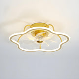 Bedroom Simple Stylish Flower Ceiling Fan with Light Image - 7