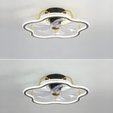 Bedroom Simple Stylish Flower Ceiling Fan with Light Image - 8