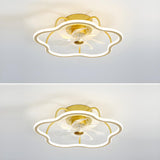 Bedroom Simple Stylish Flower Ceiling Fan with Light Image - 9