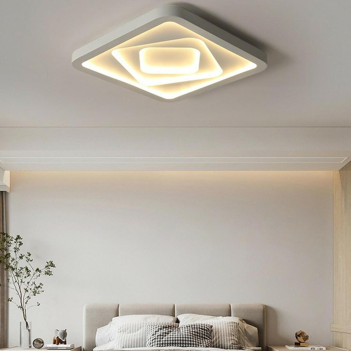 Bedroom Simple Triangle LED Flush Mount Ceiling Light Image - 15