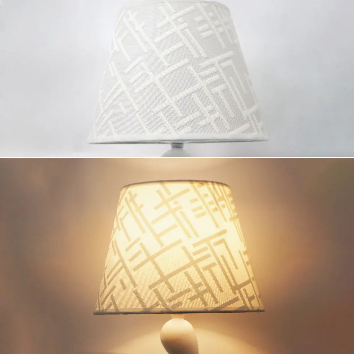 Bedroom Simple White Cone Fabric Art Base Table Lamp Image - 10