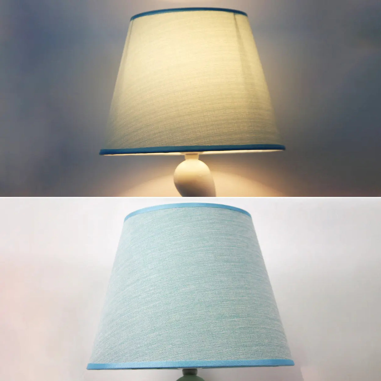 Bedroom Simple White Cone Fabric Art Base Table Lamp Image - 11