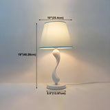 Bedroom Simple White Cone Fabric Art Base Table Lamp Image - 16