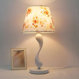 Bedroom Simple White Cone Fabric Art Base Table Lamp Image - 4