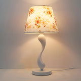 Bedroom Simple White Cone Fabric Art Base Table Lamp Image - 7