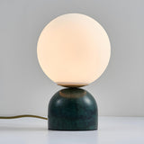 Bedroom Simple White Globe Shade Marble Base Table Lamp Image - 10