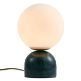 Bedroom Simple White Globe Shade Marble Base Table Lamp Image - 7