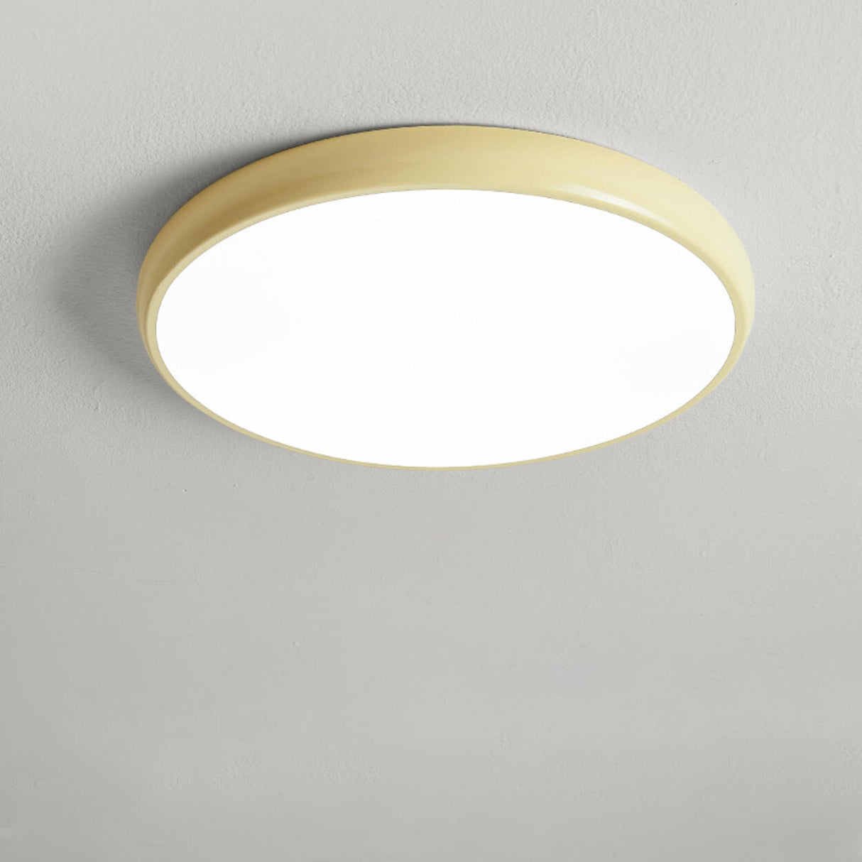 Bedroom Simple Yellow Round Flush Mount Ceiling Light Image - 11