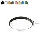 Bedroom Simple Yellow Round Flush Mount Ceiling Light #size