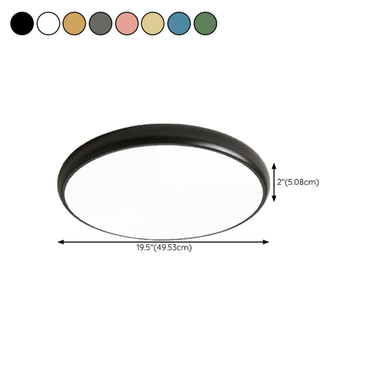 Bedroom Simple Yellow Round Flush Mount Ceiling Light Image - 23