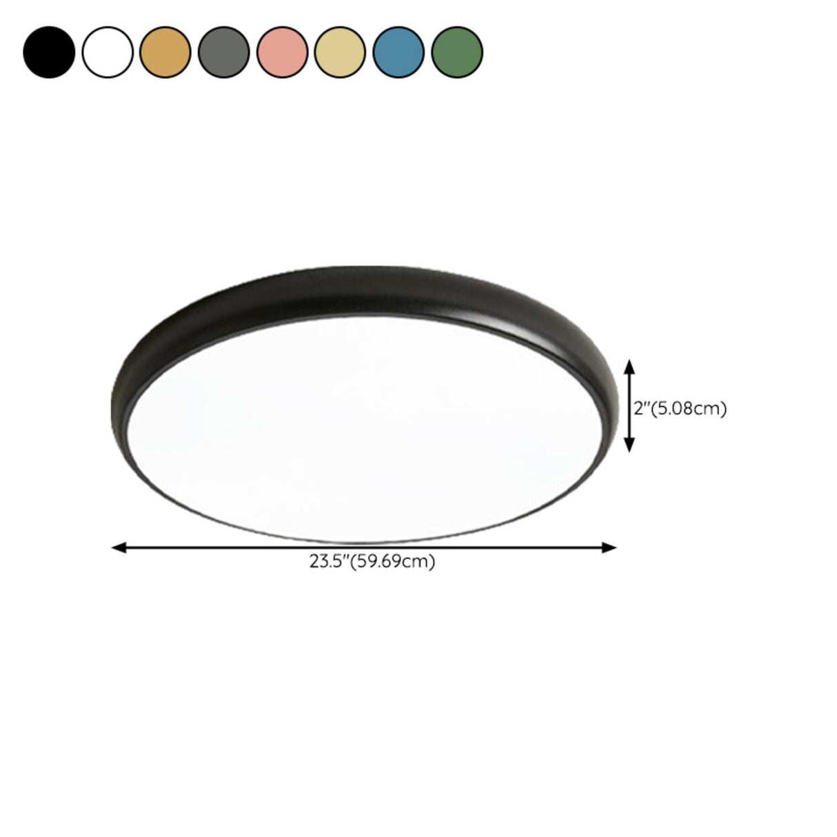 Bedroom Simple Yellow Round Flush Mount Ceiling Light Image - 24