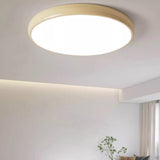 Bedroom Simple Yellow Round Flush Mount Ceiling Light Image - 8