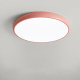 Bedroom Simple Yellow Round Flush Mount Ceiling Light Image - 9