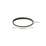 Bedroom Simplistic Black Circular LED Flush Mount Light #size