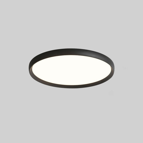 Bedroom Simplistic Black Circular LED Flush Mount Light Image - 2