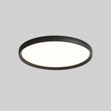 Bedroom Simplistic Black Circular LED Flush Mount Light Image - 5