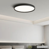 Bedroom Simplistic Black Circular LED Flush Mount Light Image - 7