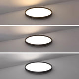 Bedroom Simplistic Black Circular LED Flush Mount Light Image - 9