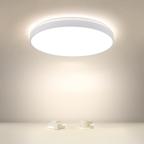 Bedroom Simplistic White LED Flush Mount Ceiling Light Image - 1