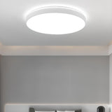 Bedroom Simplistic White LED Flush Mount Ceiling Light Image - 4