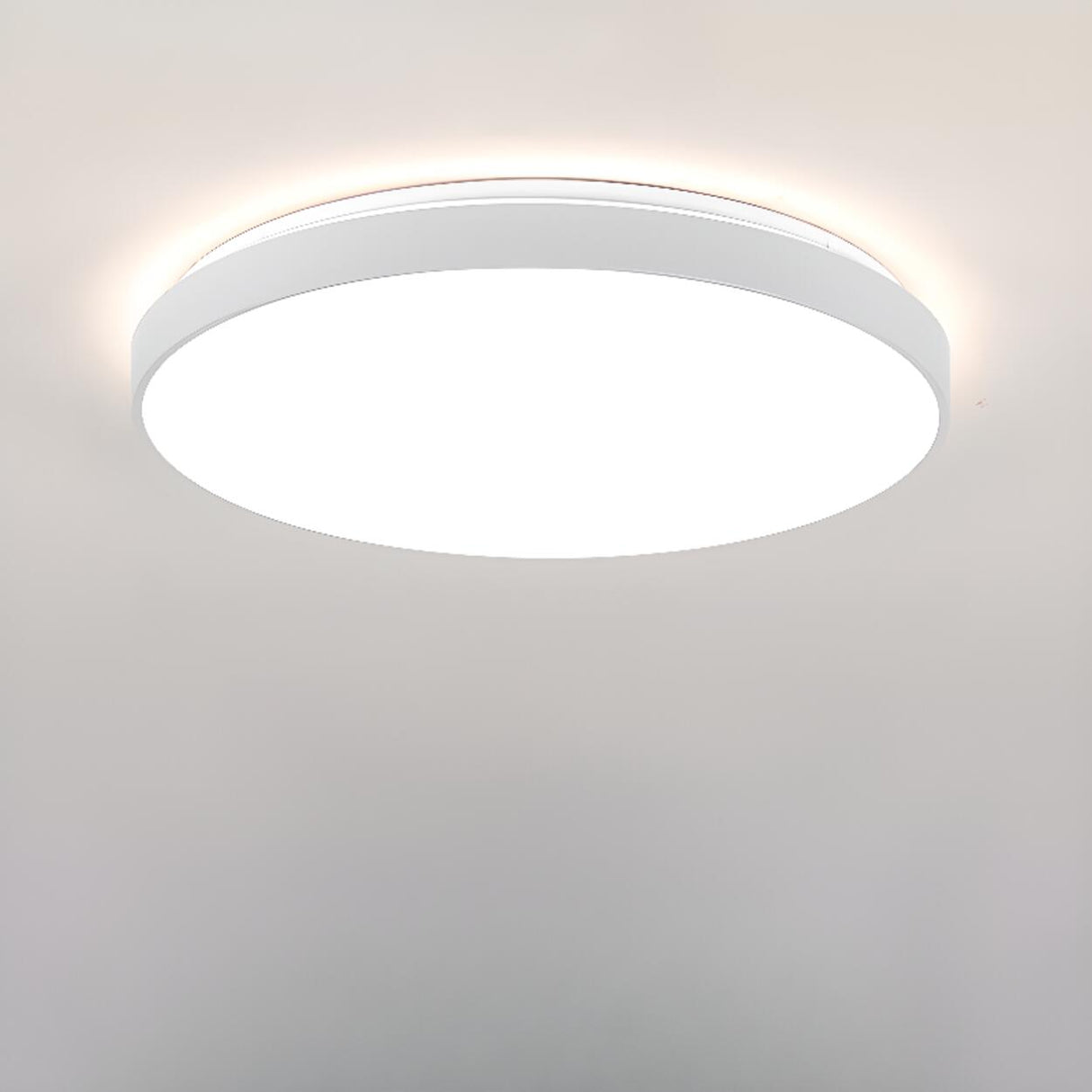 Bedroom Simplistic White LED Flush Mount Ceiling Light Image - 5