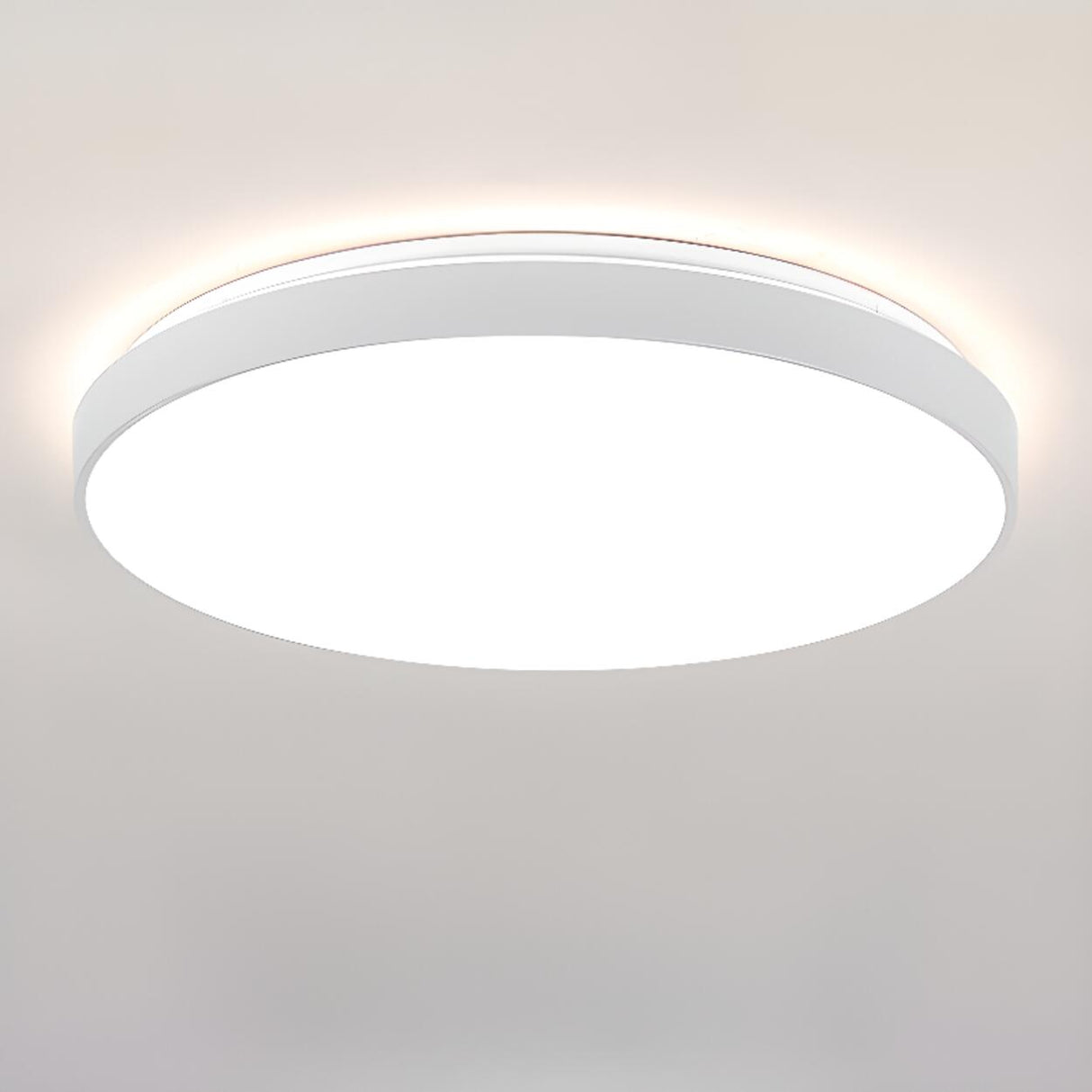 Bedroom Simplistic White LED Flush Mount Ceiling Light Image - 6