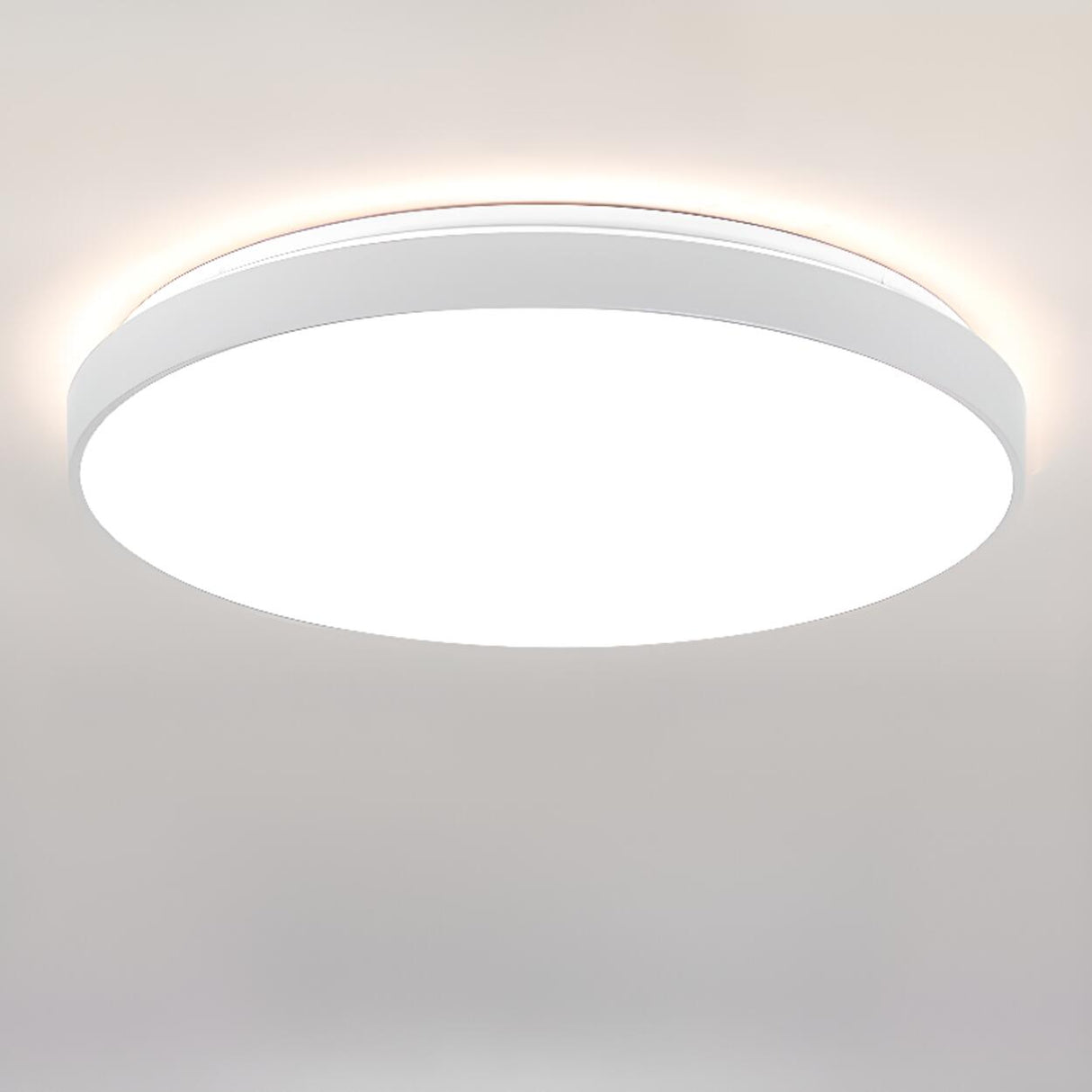 Bedroom Simplistic White LED Flush Mount Ceiling Light Image - 7