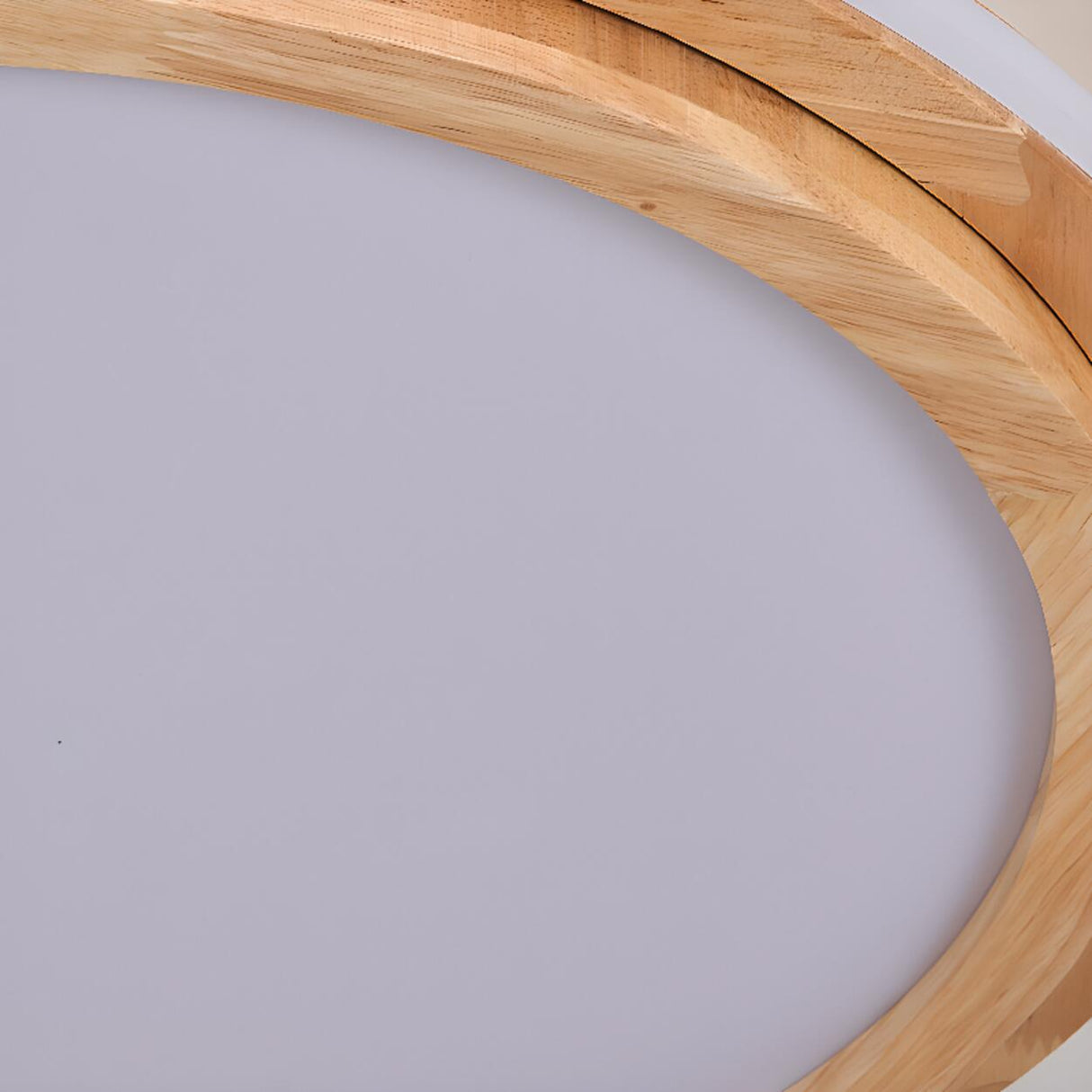 Bedroom Simplistic Wood Circle Flush Mount Ceiling Lamp Image - 17