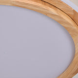 Bedroom Simplistic Wood Circle Flush Mount Ceiling Lamp Image - 17