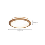 Bedroom Simplistic Wood Circle Flush Mount Ceiling Lamp #size