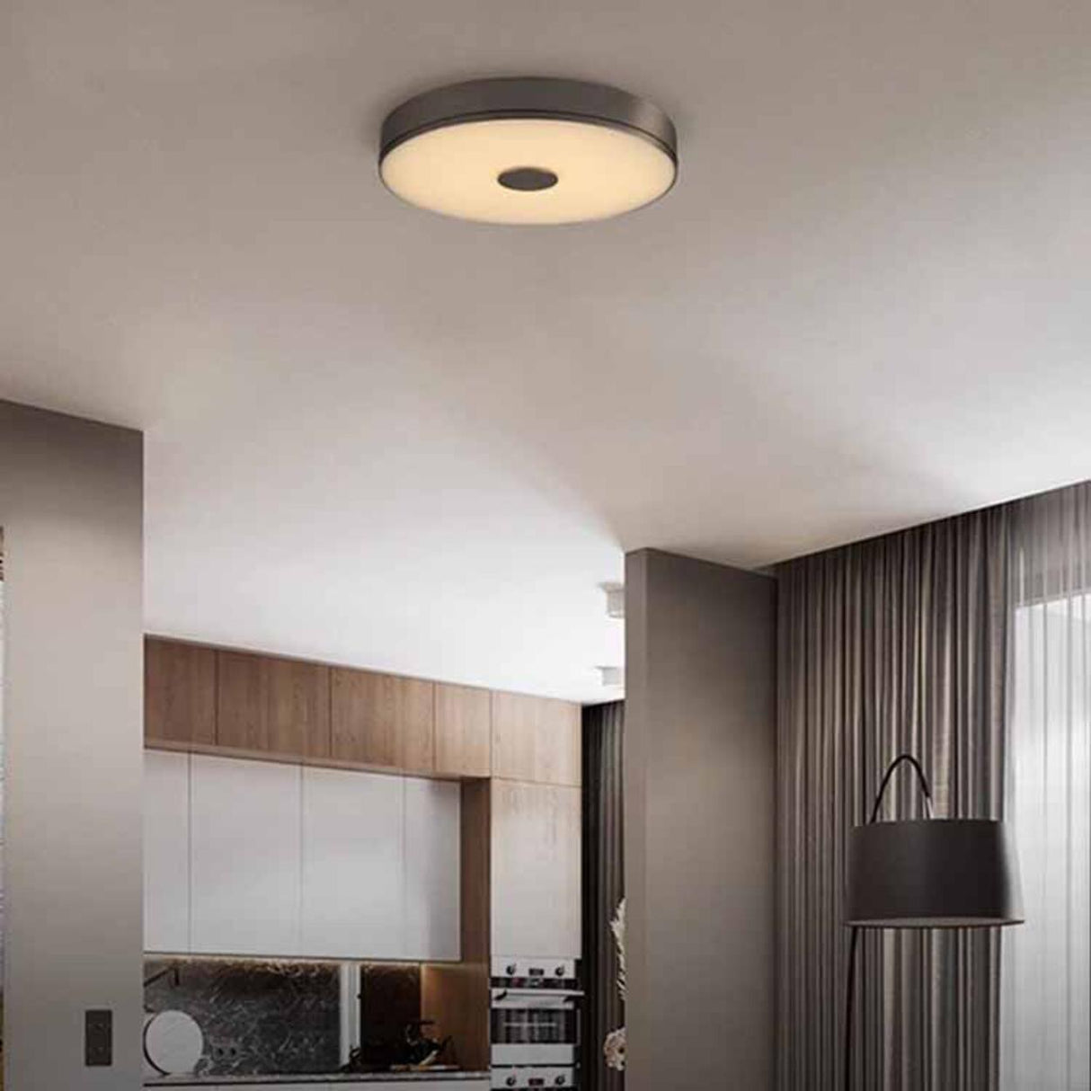 Bedroom Small Round LED Flush Mount Ceiling Light Image - 1