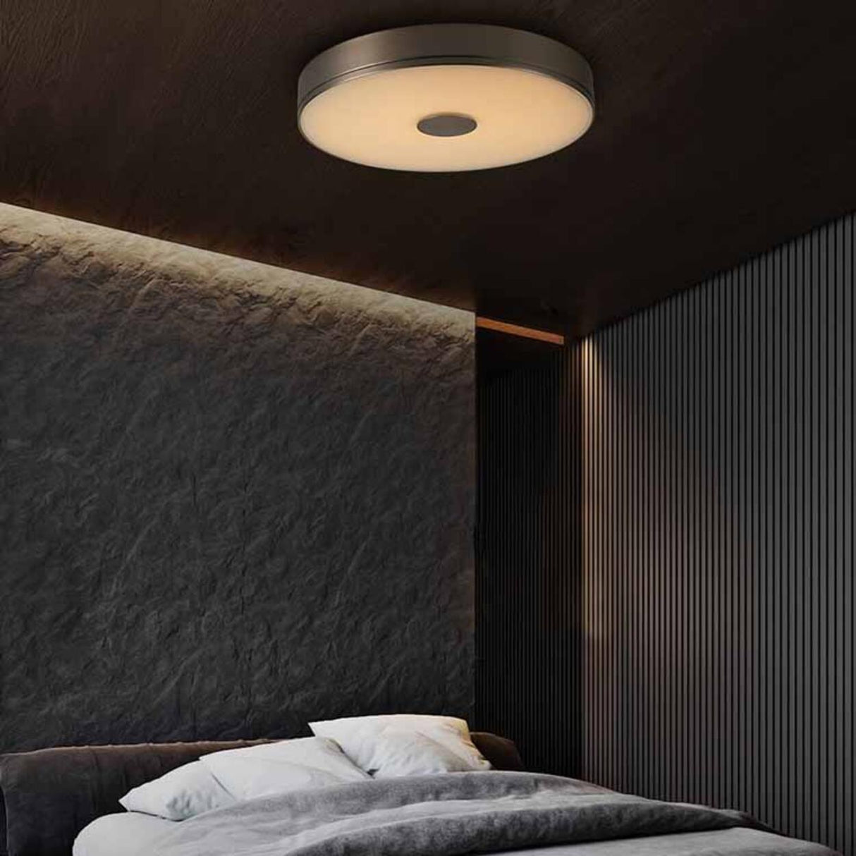 Bedroom Small Round LED Flush Mount Ceiling Light Image - 3