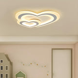 Bedroom Small White Star LED Flush Mount Ceiling Light Image - 16