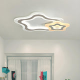 Bedroom Small White Star LED Flush Mount Ceiling Light Image - 3